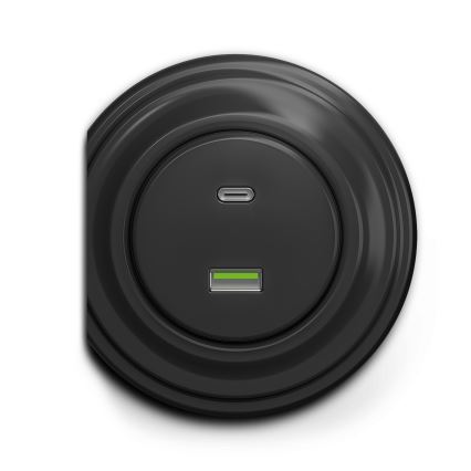 Kliklap - Retro gniazdo USB A+C antracyt
