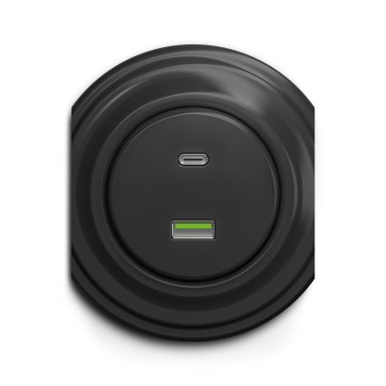 Kliklap - Retro gniazdo USB A+C antracyt