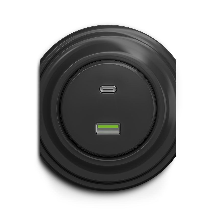 Kliklap - Retro gniazdo USB A+C antracyt