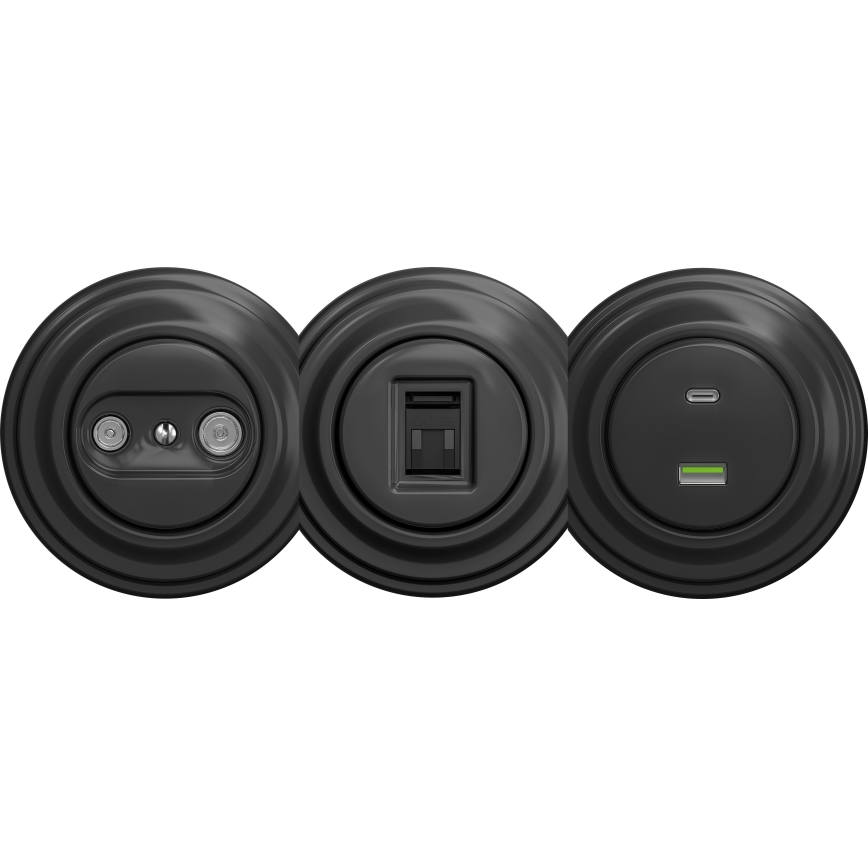 Kliklap - Retro gniazdo USB A+C bez ramki antracyt