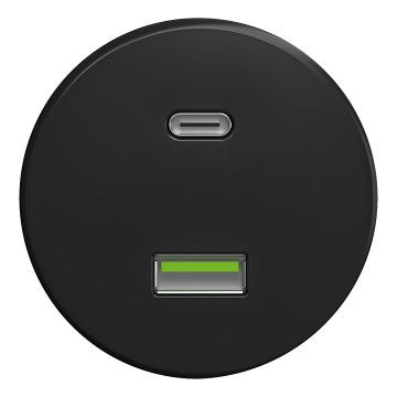 Kliklap - Retro gniazdo USB A+C bez ramki czarne