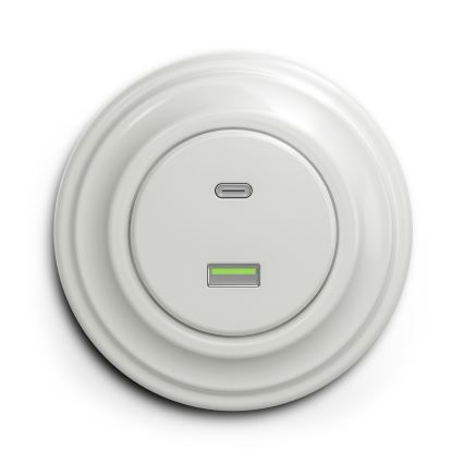Kliklap - Retro gniazdo USB A+C biały