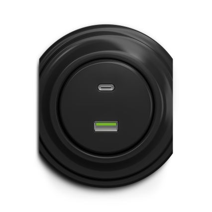 Kliklap - Retro gniazdo USB A+C czarny