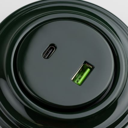 Kliklap - Retro gniazdo USB A+C w zielonej ramce