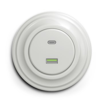 Kliklap - Retro gniazdo USB A+C z ramką, białe