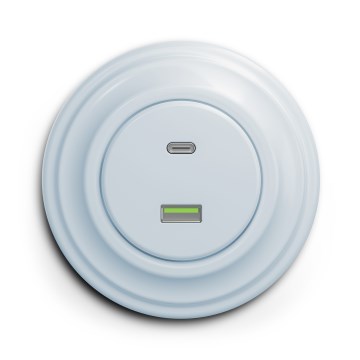 Kliklap - Retro gniazdo USB A+C z ramką, niebieskie