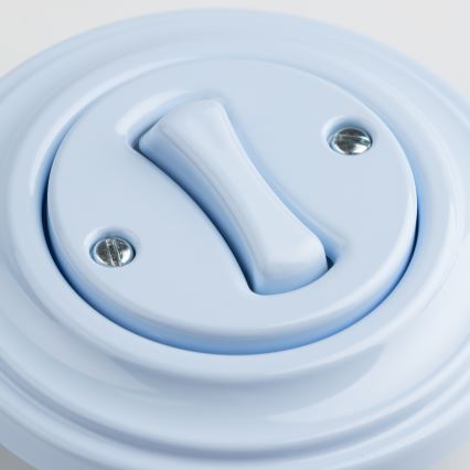 Kliklap - Retro jednobiegunowy wyłącznik z ramką nr 1, niebieski