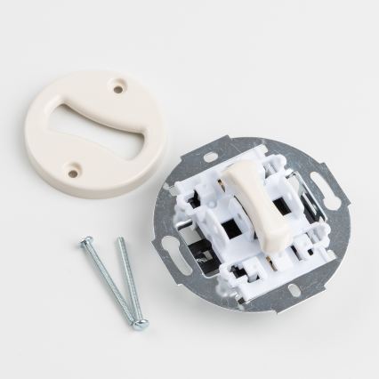 Kliklap - Retro krzyżowy włącznik bez ramki nr 7 beżowy