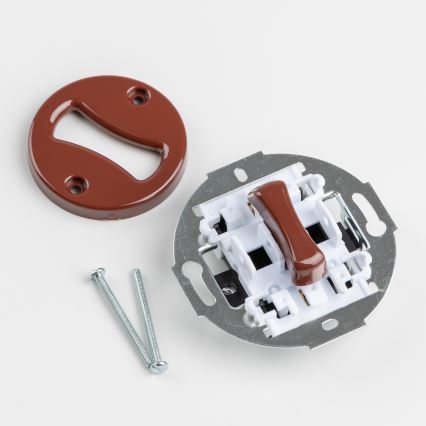 Kliklap - Retro łącznik krzyżowy z ramką nr 7 brązowy