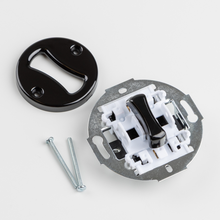 Kliklap - Retro łącznik krzyżowy z ramką nr 7, czarny