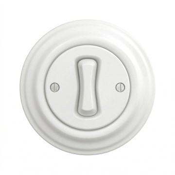 Kliklap - Retro łącznik krzyżowy z ramką nr 7, śnieżnobiały