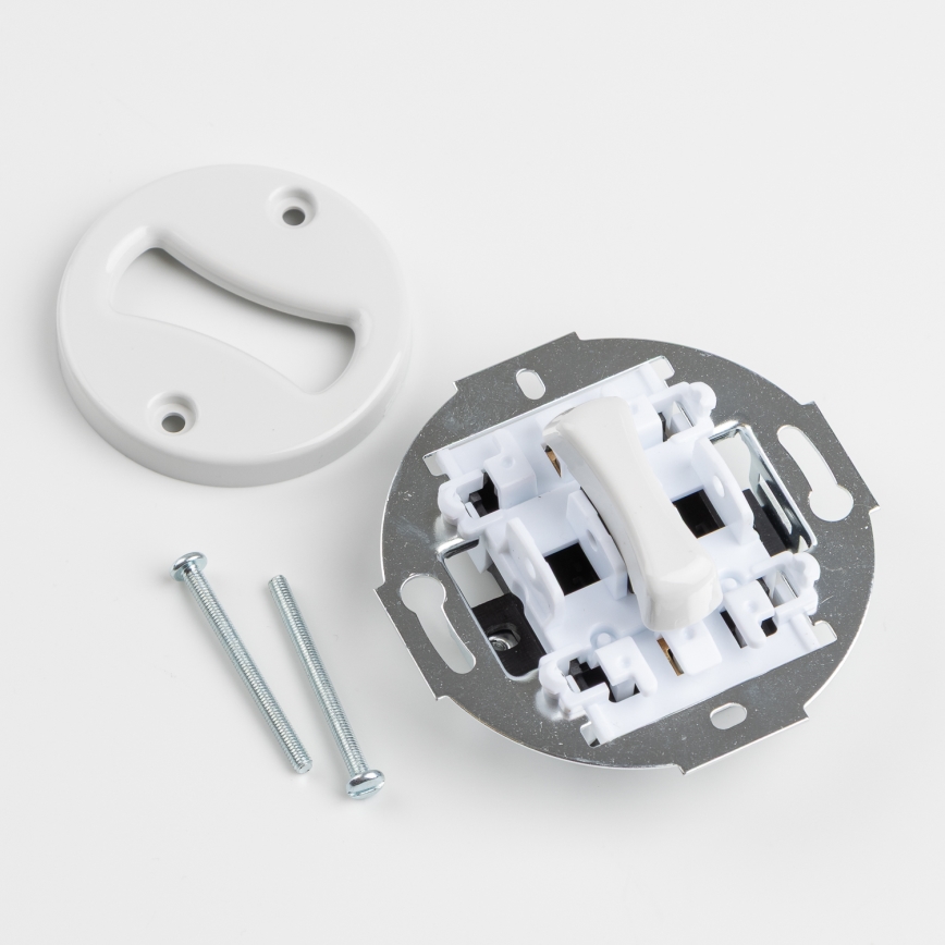 Kliklap - Retro łącznik schodowy z ramką nr 6 śnieżnobiały