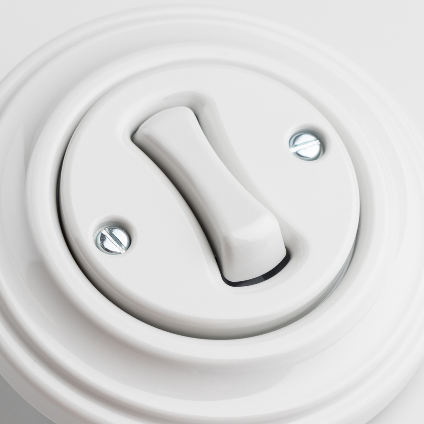 Kliklap - Retro łącznik schodowy z ramką nr 6 śnieżnobiały