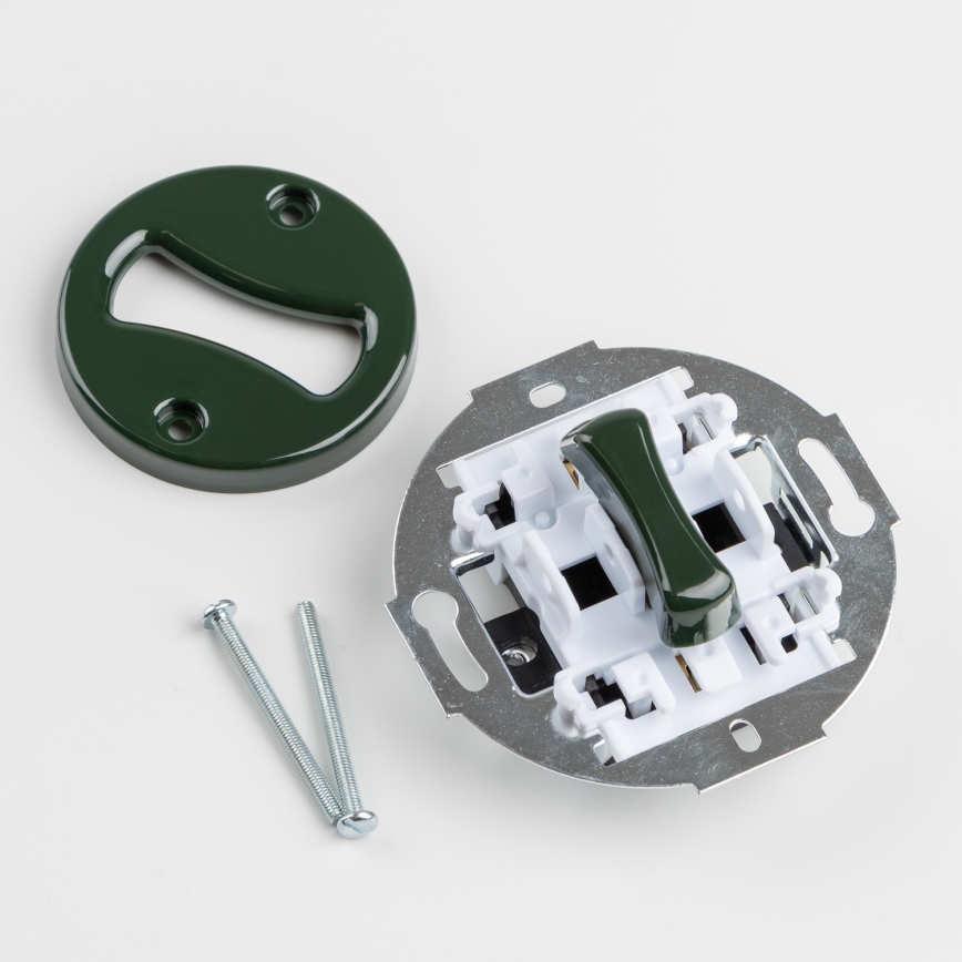 Kliklap - Retro łącznik schodowy z ramką nr 6, zielony