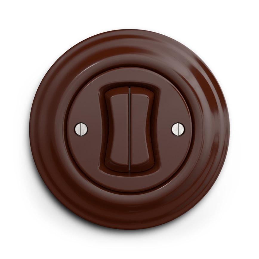 Kliklap - Retro łącznik szeregowy z ramką nr 5, brązowy