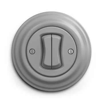 Kliklap - Retro podwójny łącznik schodowy z ramką nr 6+6, szary