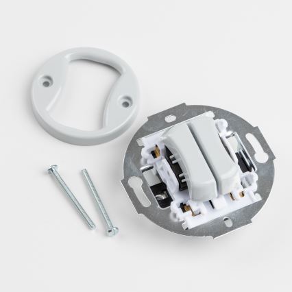 Kliklap - Retro podwójny łącznik schodowy z ramką nr 6+6, szary