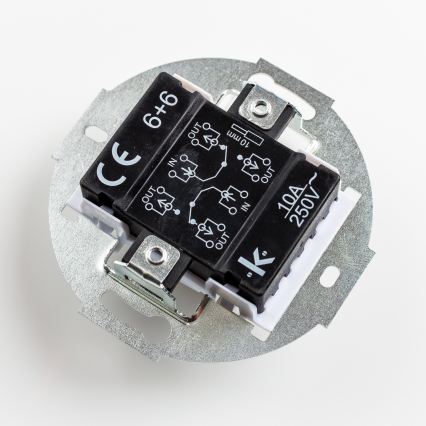 Kliklap - Retro podwójny łącznik schodowy z ramką nr 6+6, szary