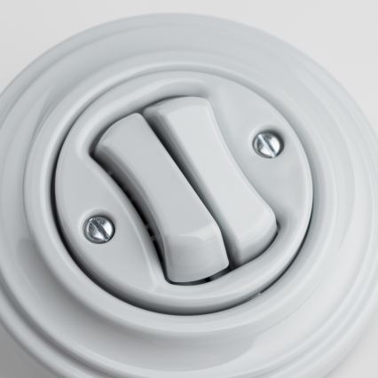 Kliklap - Retro podwójny łącznik schodowy z ramką nr 6+6, szary