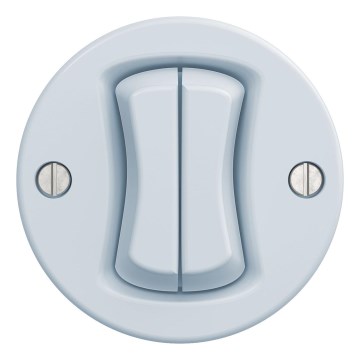 Kliklap - Retro podwójny przycisk bez ramki niebieski