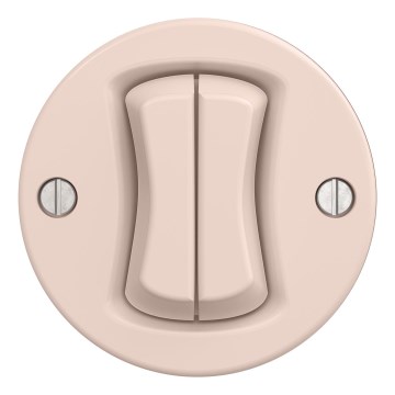 Kliklap - Retro podwójny przycisk bez ramki, staro-różowy