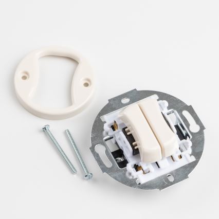 Kliklap - Retro podwójny przycisk z ramką, beżowy