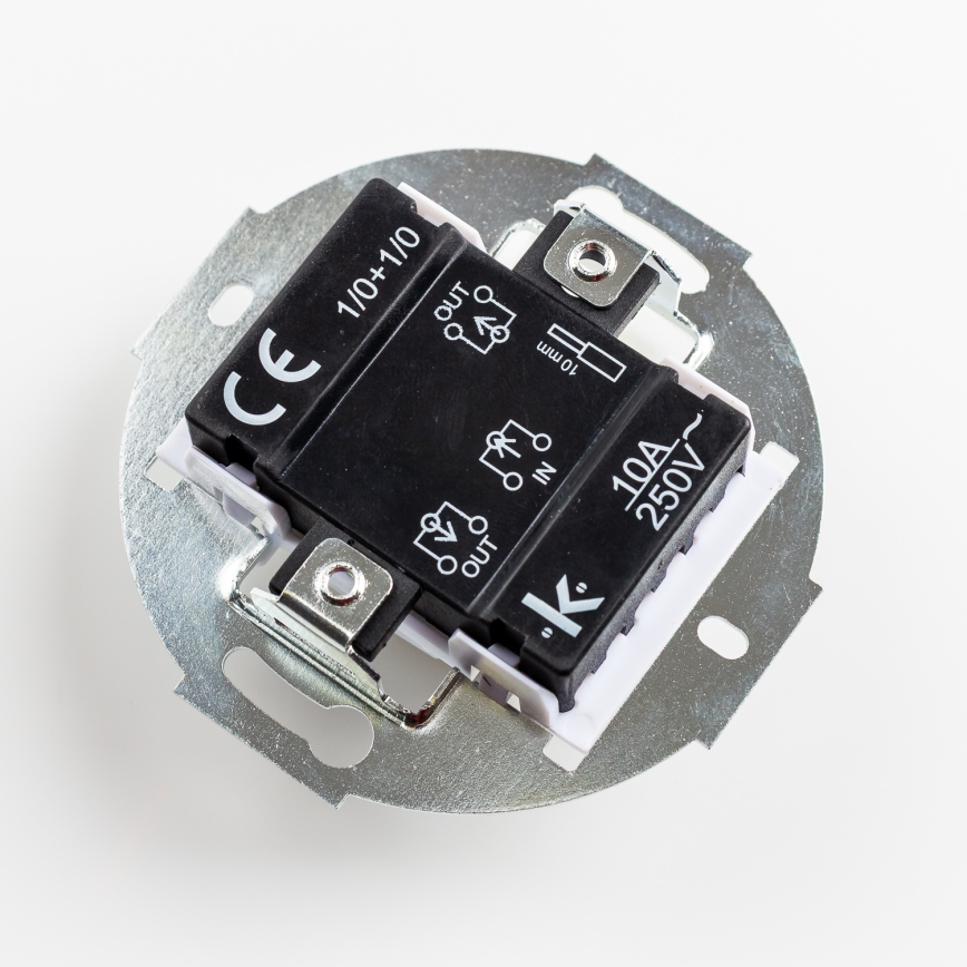 Kliklap - Retro podwójny przycisk z ramką, beżowy