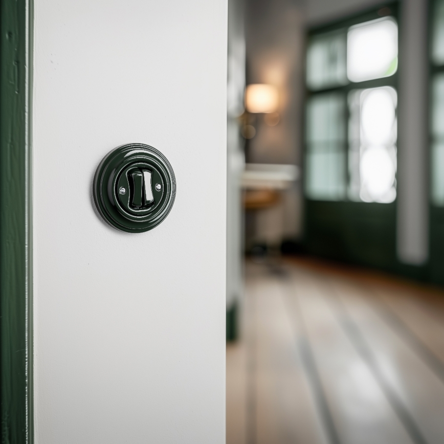 Kliklap - Retro podwójny przycisk z ramką zielony