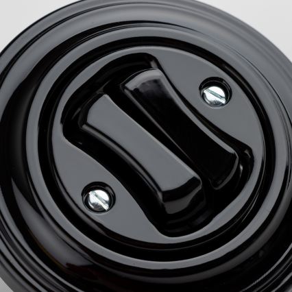 Kliklap - Retro podwójny włącznik w czarnej ramce