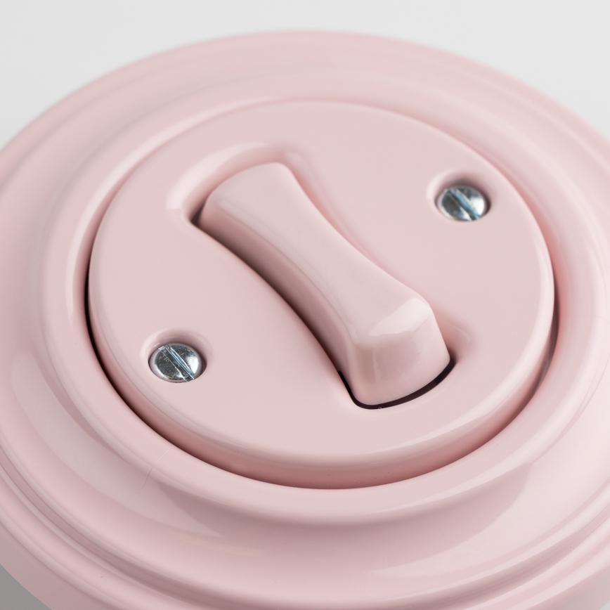 Kliklap - Retro przycisk z ramką staroróżowy