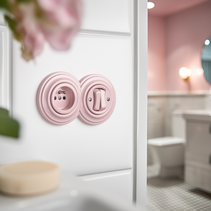 Kliklap - Retro ramka krańcowa staroróżowa