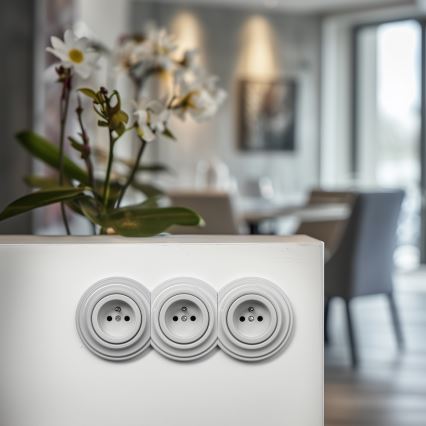 Kliklap - Retro ramka środkowa, ceramiczna, biała