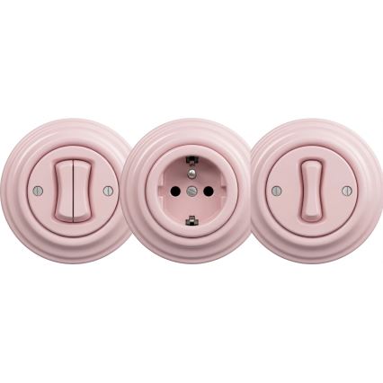 Kliklap - Retro ramka środkowa, staro-różowa