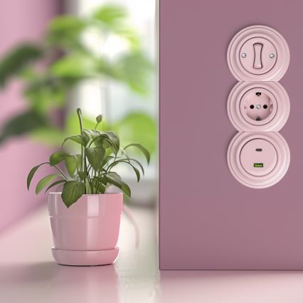 Kliklap - Retro ramka środkowa, staro-różowa