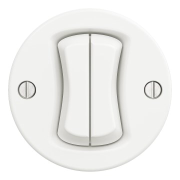 Kliklap - Retro włącznik bez ramki nr 5, śnieżnobiały