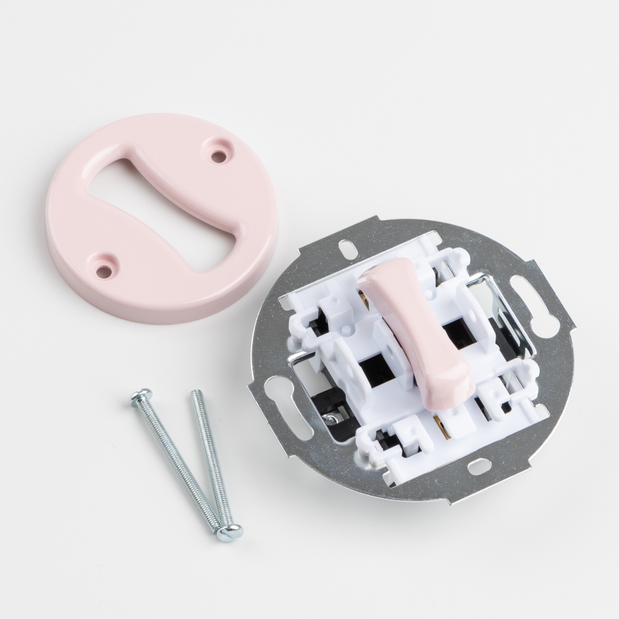 Kliklap - Retro włącznik jednobiegunowy bez ramki nr 1 staro-różowy