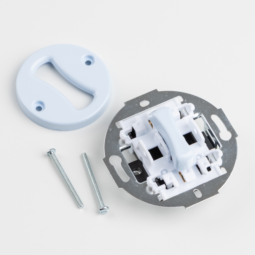 Kliklap - Retro włącznik krzyżowy z ramką nr 7 niebieski