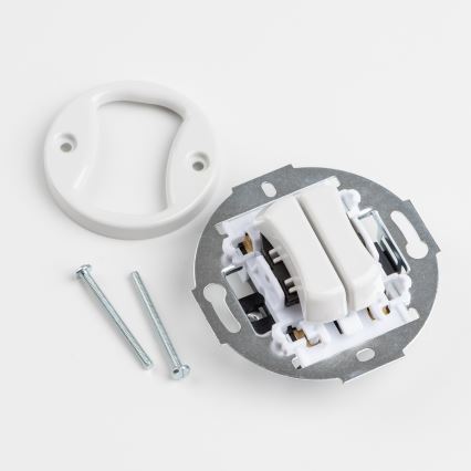 Kliklap - Retro włącznik szeregowy z ramką nr 5, śnieżnobiały