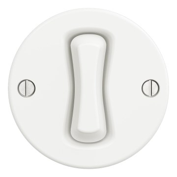 Kliklap - Retro wyłącznik jednobiegunowy bez ramki nr 1, śnieżnobiały