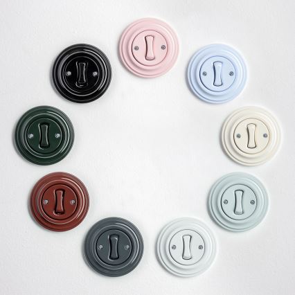 Kliklap - Retro wyłącznik schodowy bez ramki nr 6 śnieżnobiały