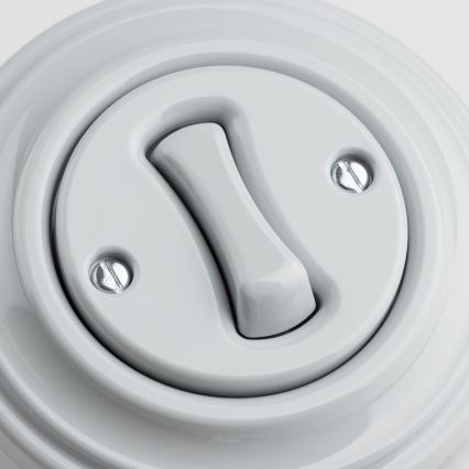 Kliklap - Retro wyłącznik schodowy z ramką nr 6, szary