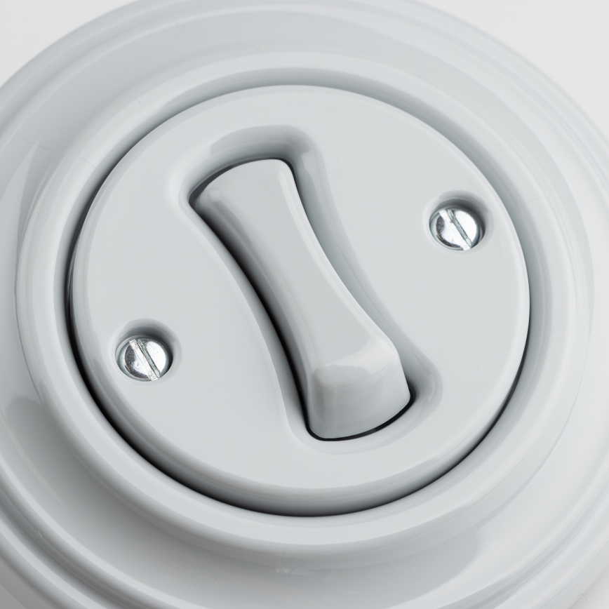 Kliklap - Retro wyłącznik schodowy z ramką nr 6, szary