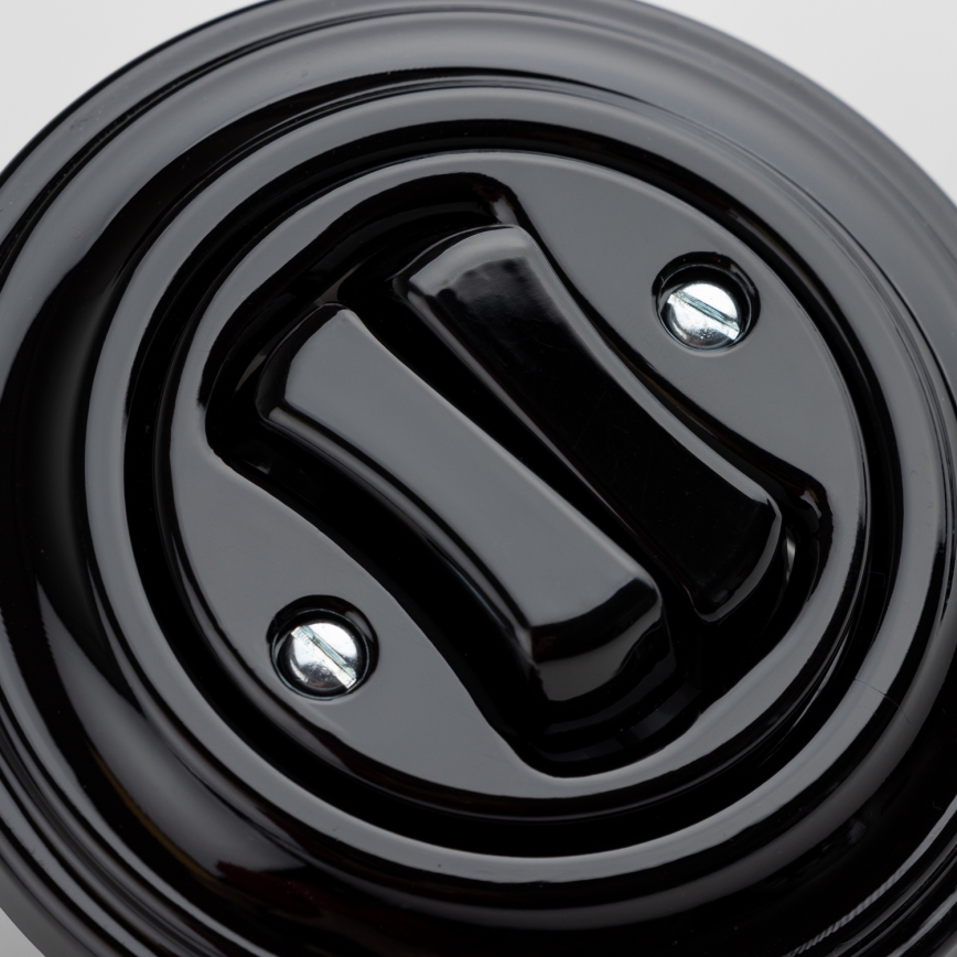 Kliklap - Retro wyłącznik szeregowy z ramką nr 5, czarny