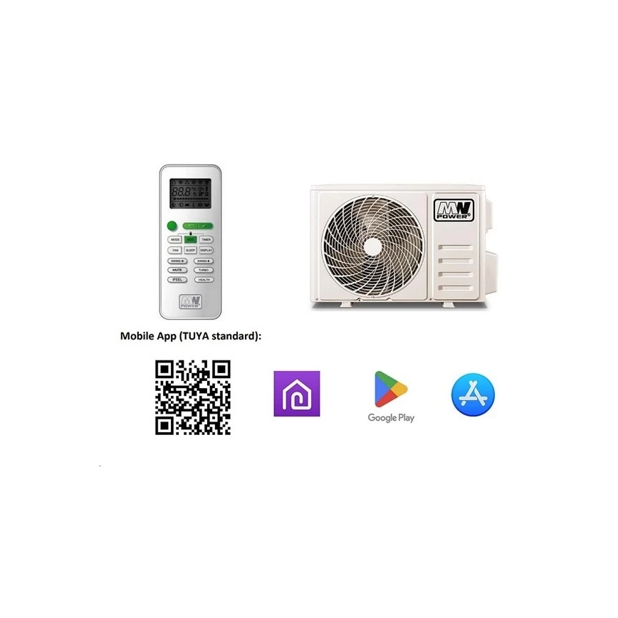 Klimatyzator 18K V1 5,2 kW 18000 BTU Wi-Fi Tuya biały + pilot zdalnego sterowania