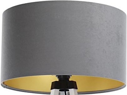 Klosz do lampy podłogowej STANDART E27 śr. 45 cm szary/złoty