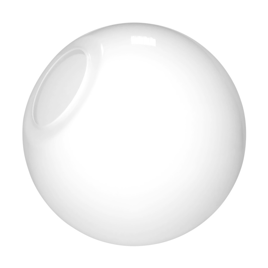 Klosz KULA 350 mm otvor 100 mm mleczno-biały