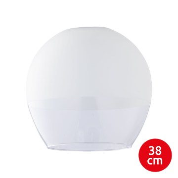 Klosz zamienny do żyrandola KULA E27 o średnicy 38 cm, biały/przezroczysty