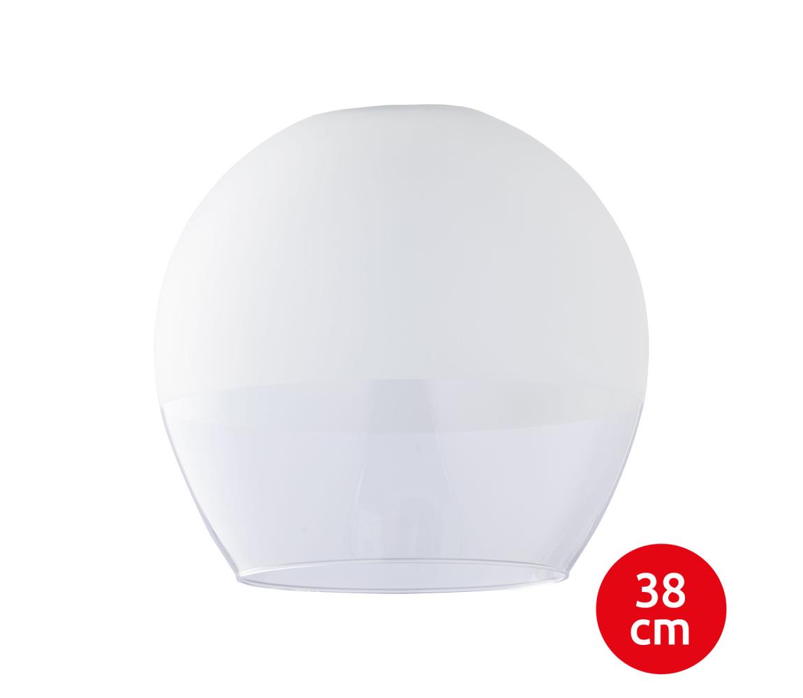 Klosz zamienny do żyrandola KULA E27 o średnicy 38 cm, biały/przezroczysty