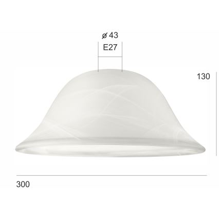 Klosz zamienny SFERA E27 130x300 mm biały