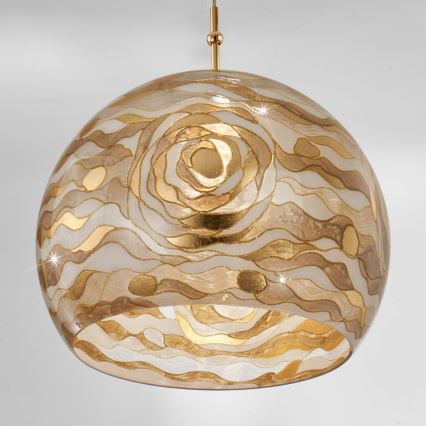 Kolarz 0392.31L.3.Aq.Ch - Żyrandol na lince LUNA 1xE27/60W/230V 24K złoty